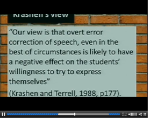 Screen shot of Chris Smith's slides: Krashen and Terrel quote