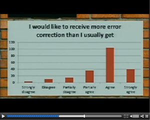 Screen shot of Chris Simth's slide. More error correction.